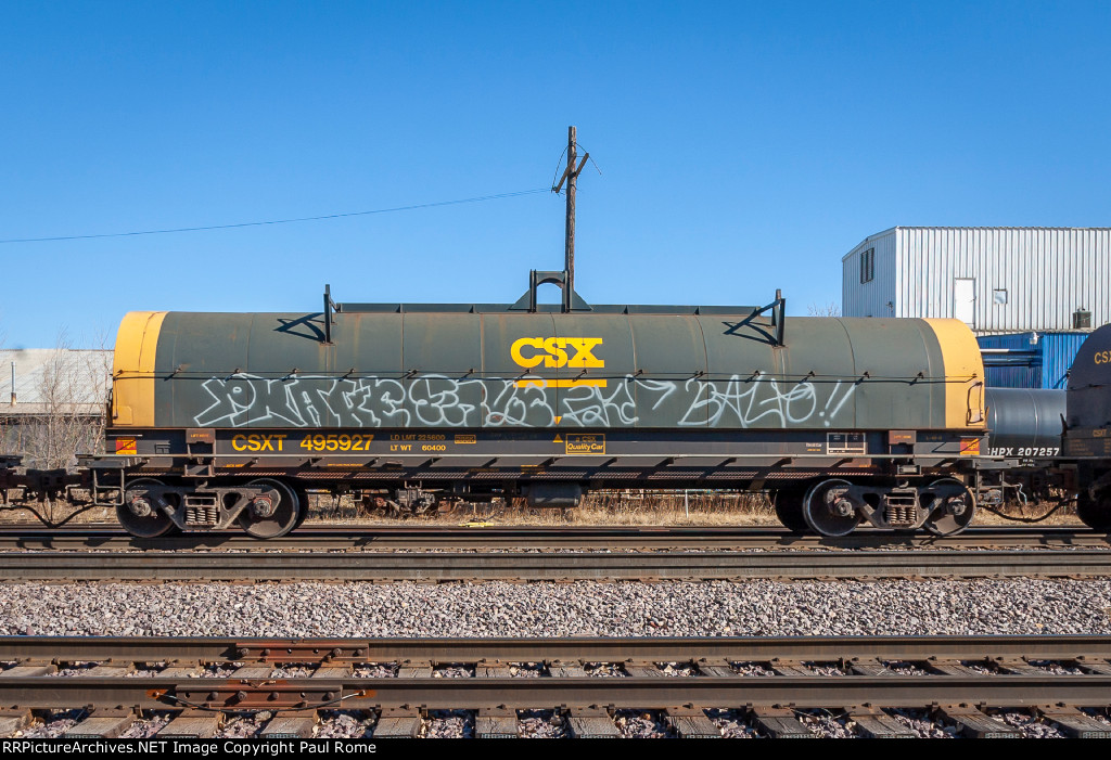 CSXT 495927, Thrall Steel Coil Car on UPRR